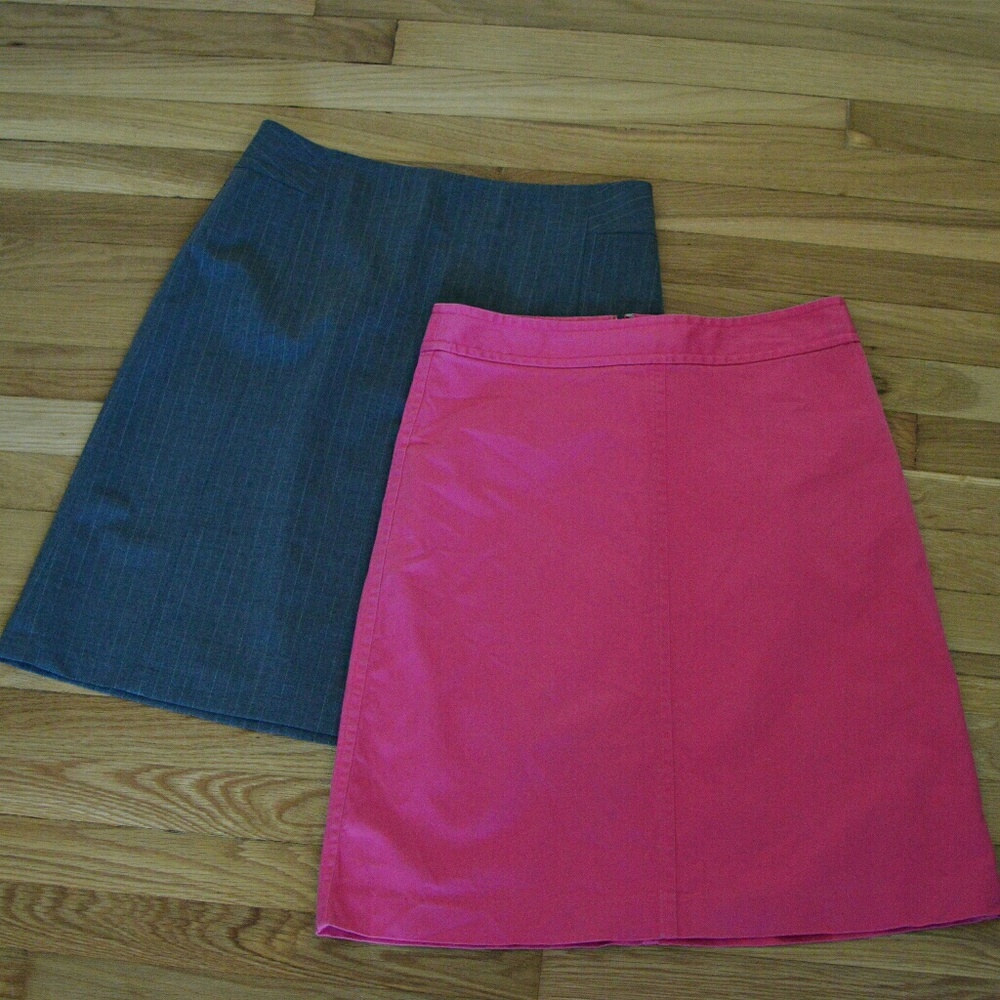 2 for 1 BR Skirts: Grey Pinstripe + Hot Pink