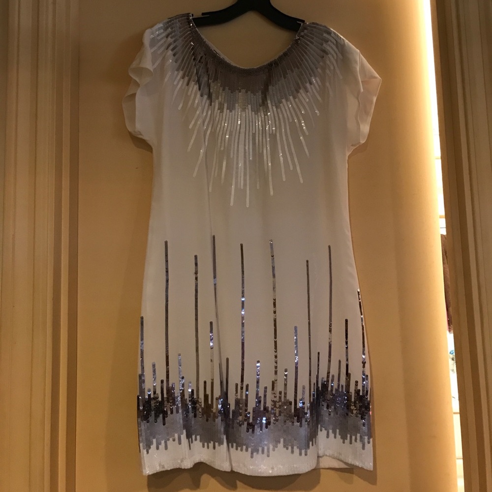 BCBG Beautiful silk and sequin dress