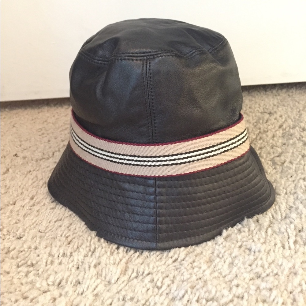 Genuine leather Burberry Hat