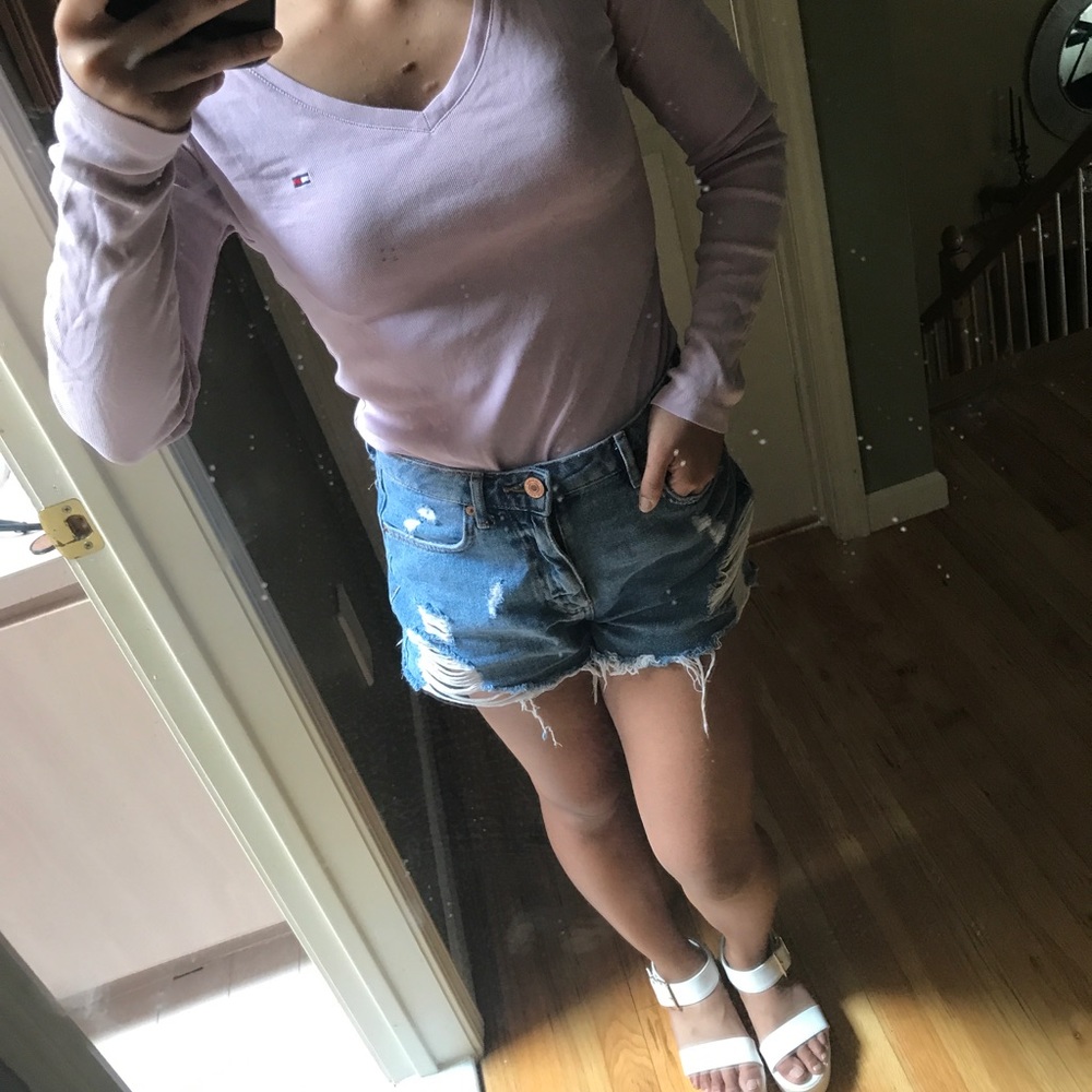 Fitted Basic Purple Tommy Hilfiger Long Sleeve