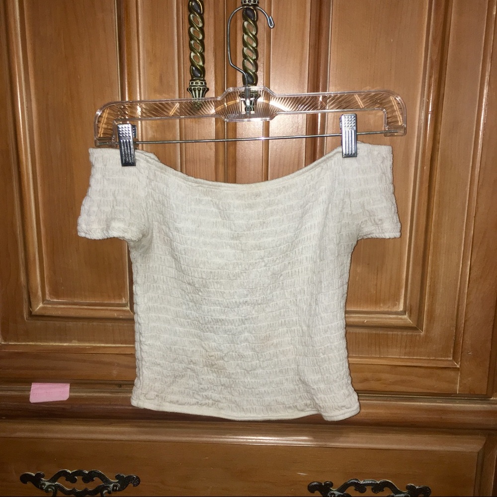 Brandy Melville White Off the Shoulder Top