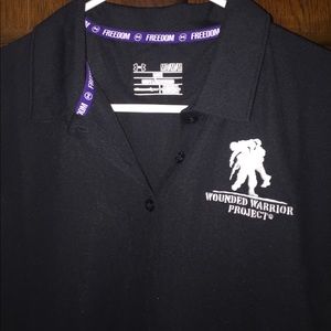 Women's black dri-fit Wounded Warrior polo.