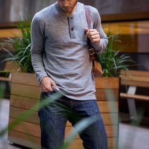 NWT Grayers 'Byron' Gray Henley Sz S