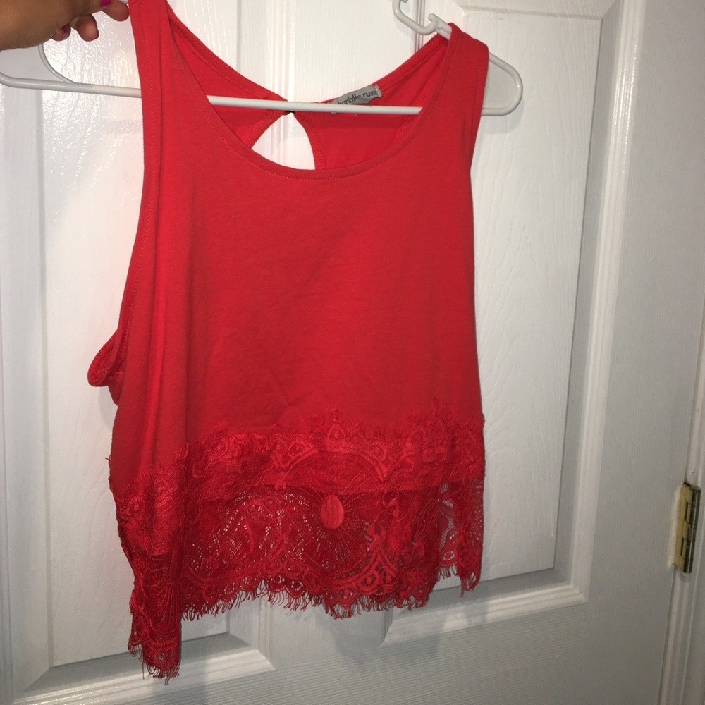 Cute orange-red crop top