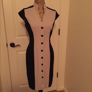 Calvin Klein Cap Sleeve Button Down Dress