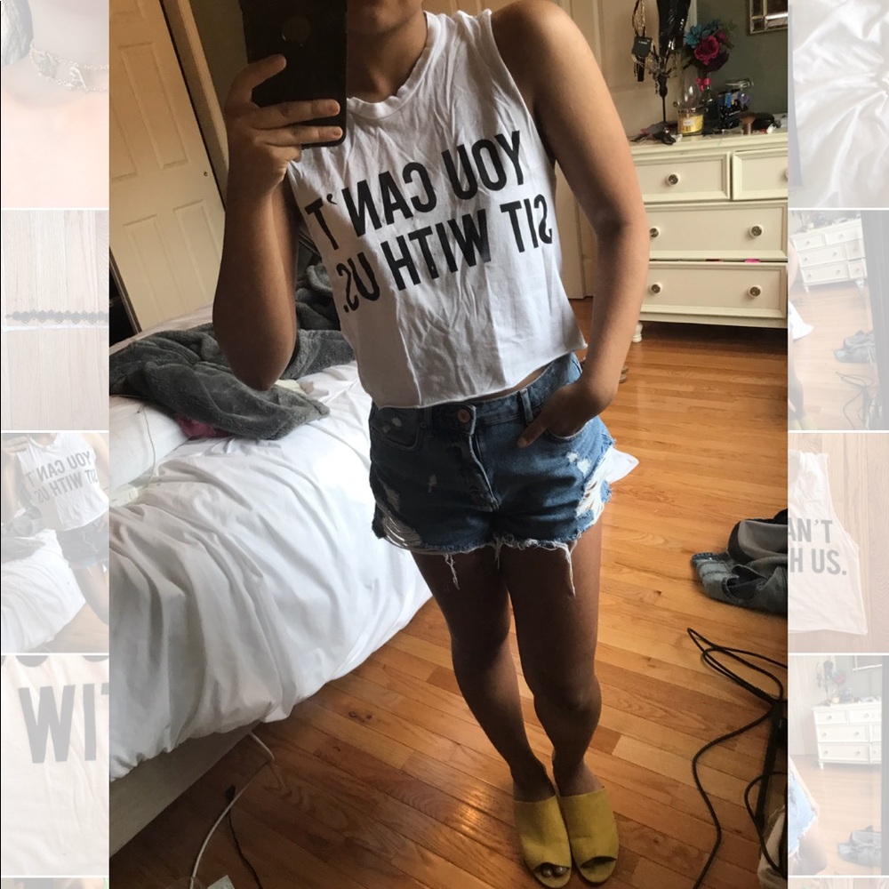 Brandy Melville You Can't Sit With Us Crop Top