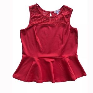 Ambiance Apparel Sleeveless Peplum Top Size 3X