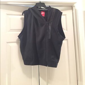 Nike Black Hoodie Vest NWOT Size M