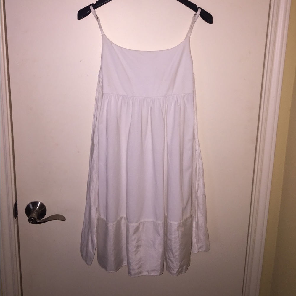 Theory white tie-back babydoll dress