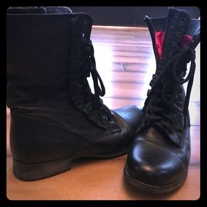 Betsey Johnson Ruffle Combat Boots