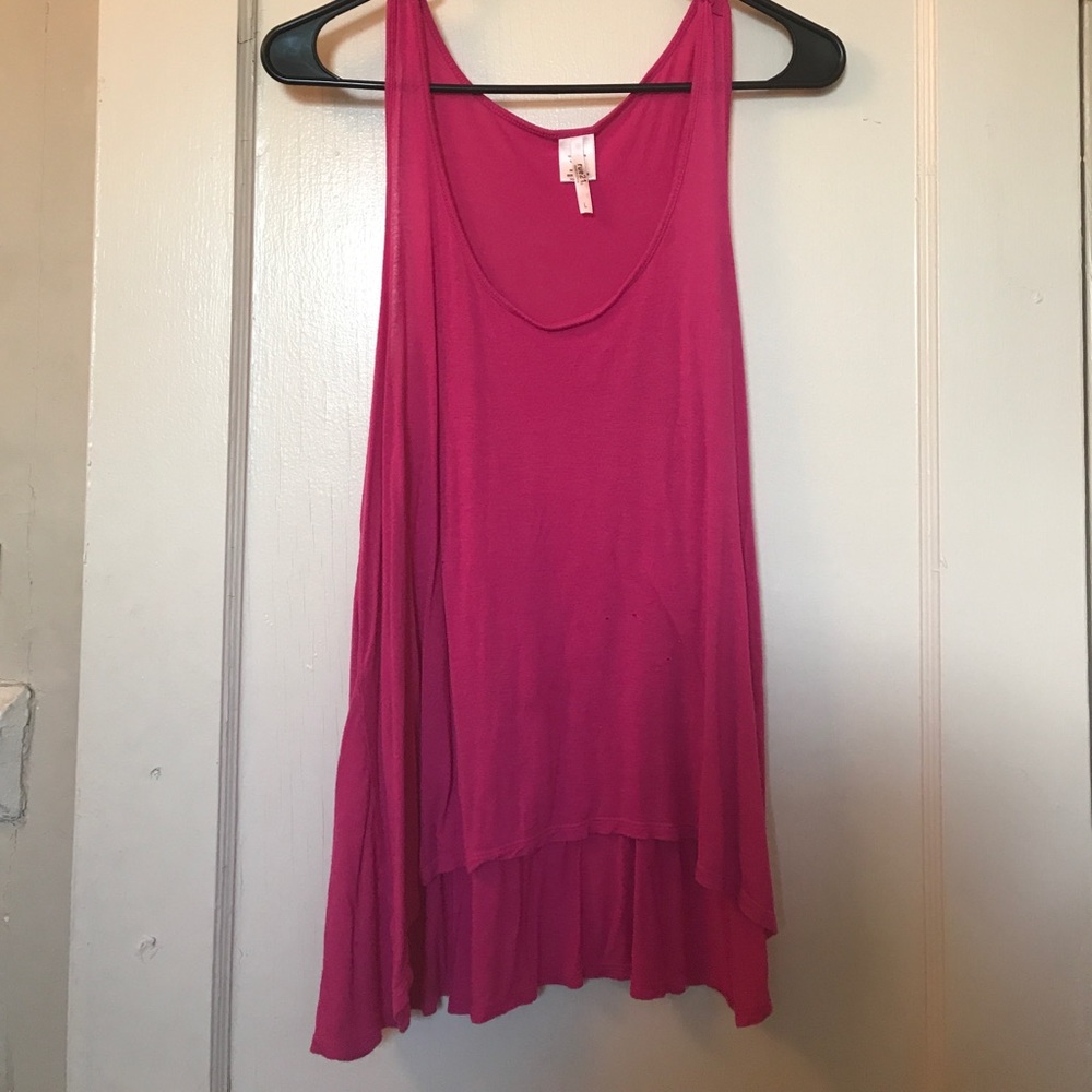 Bright pink flowy tank