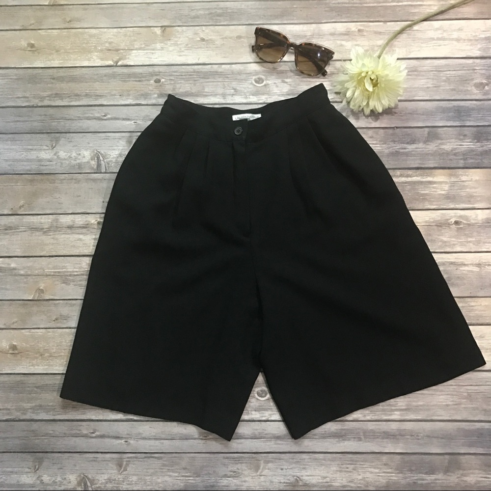 Liz Claiborne Black High Waist Bermuda Shorts