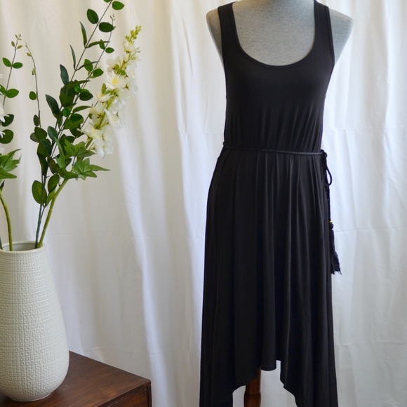 Caite Embroidered Sharkbite Hem Sleeveless Dress S - Picture 2 of 5