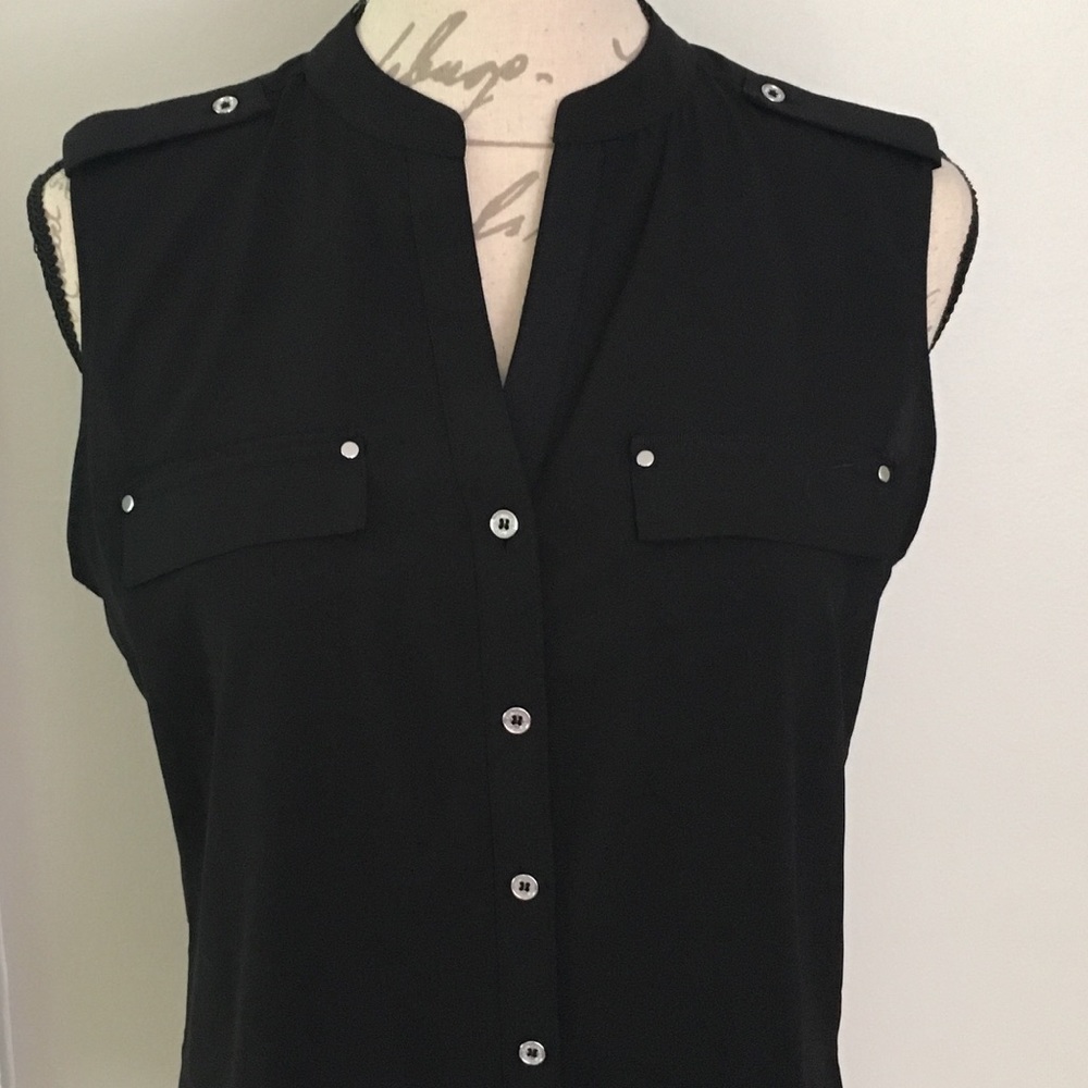 Calvin Klein Black button down Tank Size S/M