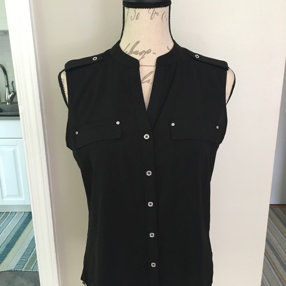 Calvin Klein Black button down Tank Size S/M - Picture 5 of 8