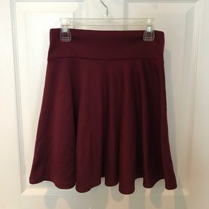 Burgundy skater skirt