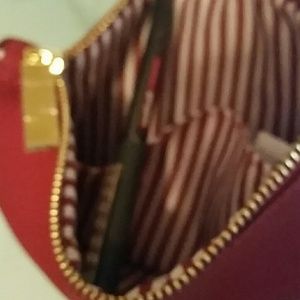 Red leather wristlet