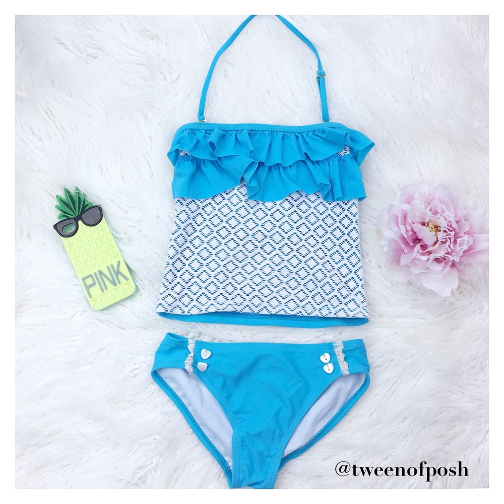 Jessica Simpson Blue Two-Piece Swimsuit