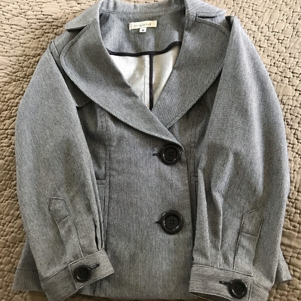 Liquid Striped Cropped Jacket