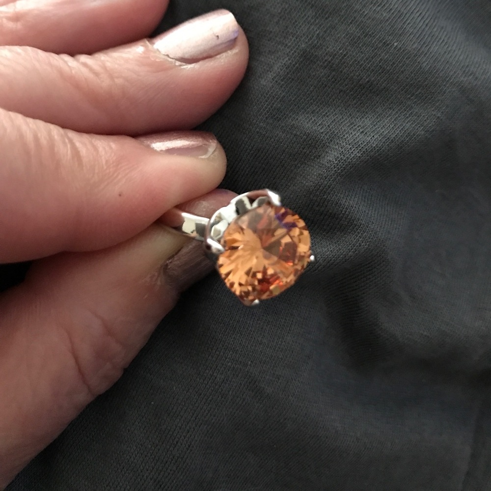 MORGANITE (lab) STERLING SILVER FILLED RING 💛🌻