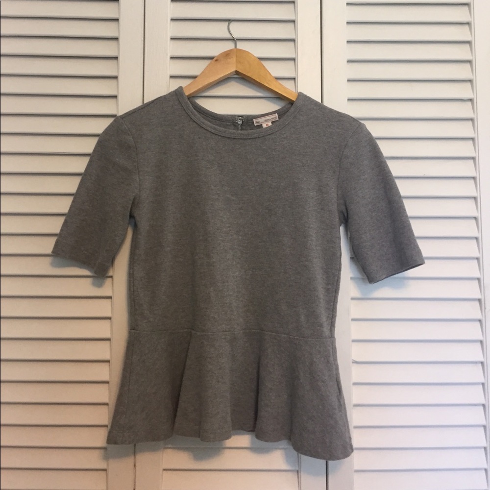 Peplum Top with Exposed Zipper in the back