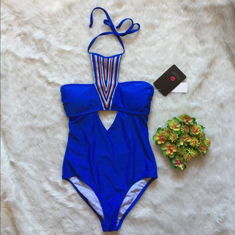 $80 {Marilyn Monroe Swimwear} Royal Blue one-piece - Picture 1 of 8