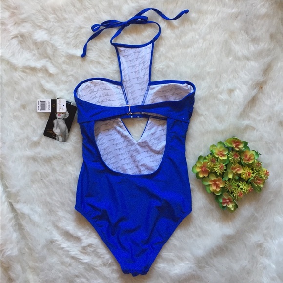 $80 {Marilyn Monroe Swimwear} Royal Blue one-piece - Picture 4 of 8