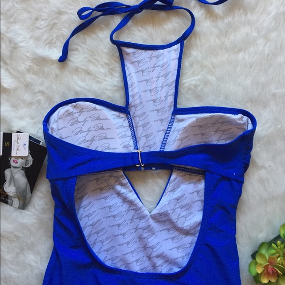 $80 {Marilyn Monroe Swimwear} Royal Blue one-piece - Picture 5 of 8