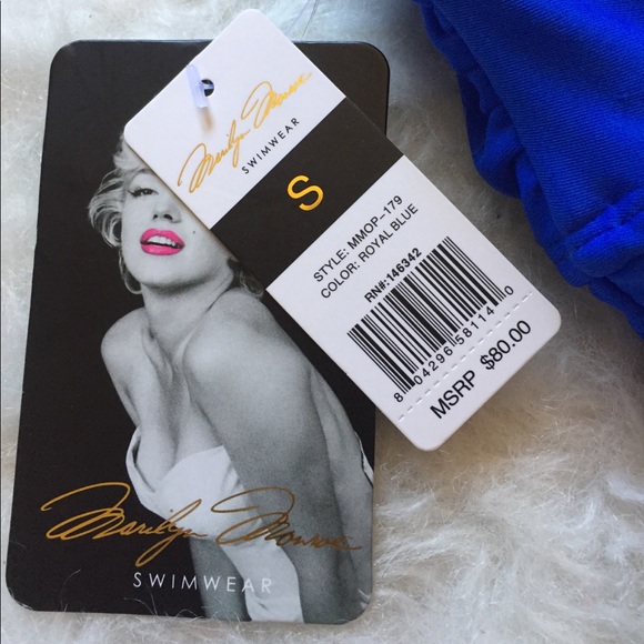 $80 {Marilyn Monroe Swimwear} Royal Blue one-piece - Picture 6 of 8