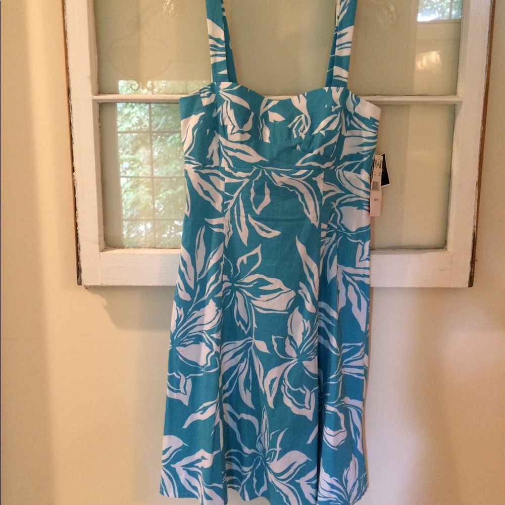 Aqua knee length strap dress. NWT.