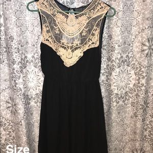 Black dress with crochet top