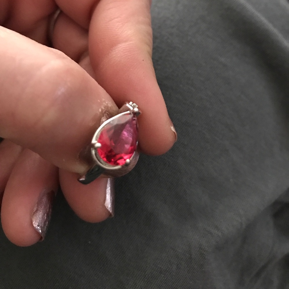 STERLING SILVER KUNZITE (lab) FILLED RING NWT ❤️