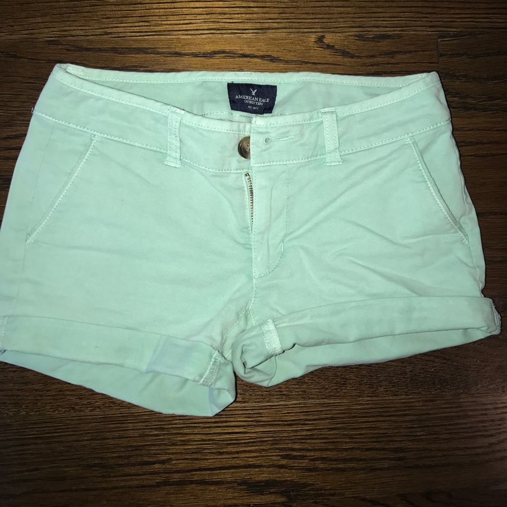 Mint Green AEO Chino Shorts