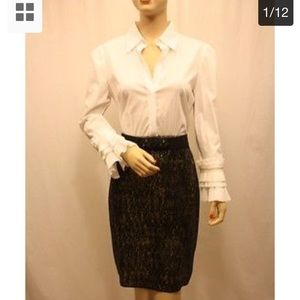 BCBG MAXAZRIA two tone white shirt dress size 2