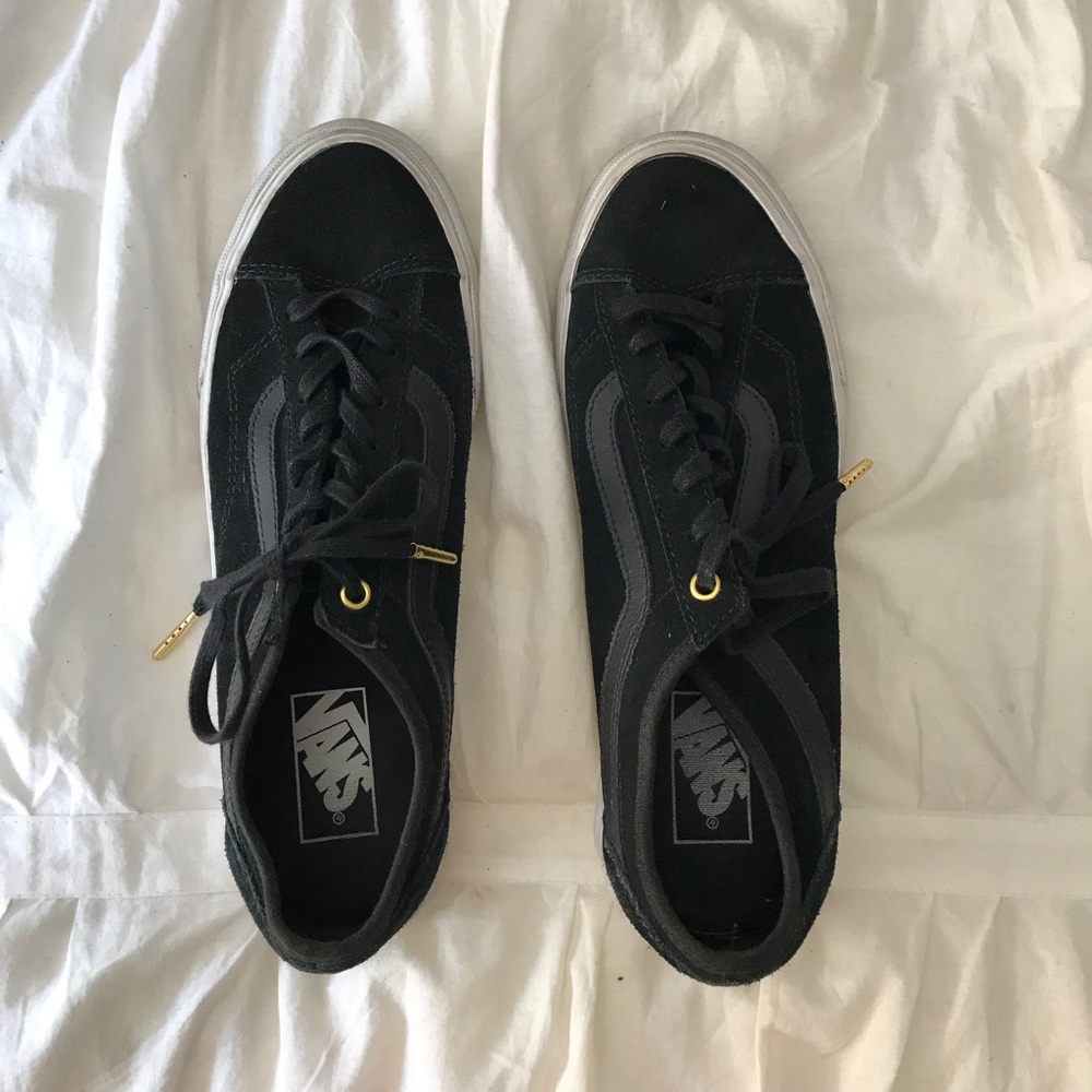Black & Gold Vans Tennis Shoes