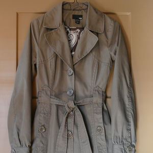 H&M Taupe Trench Coat Raincoat Jacket