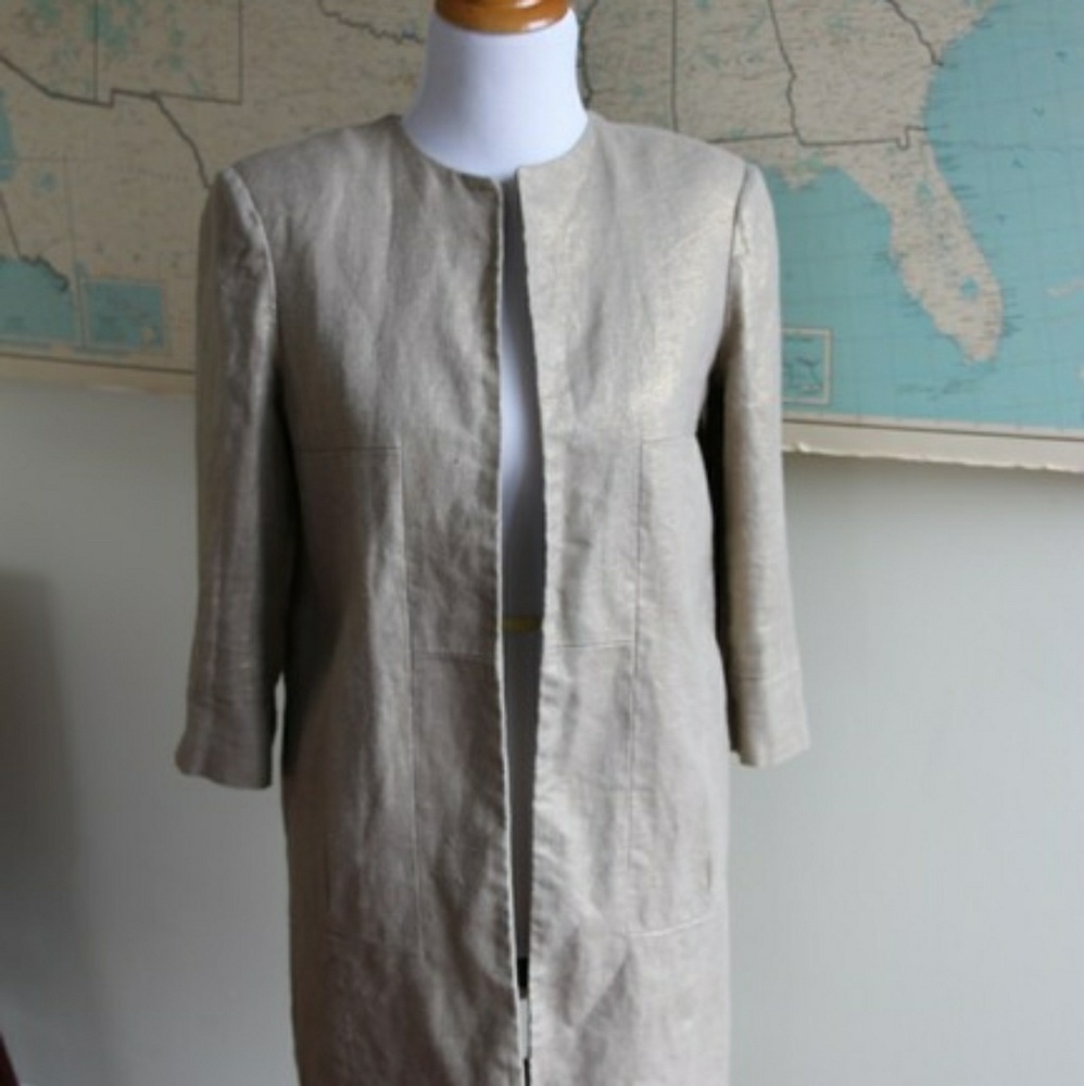 GOLD  BASKET WEAVE ZARA COAT