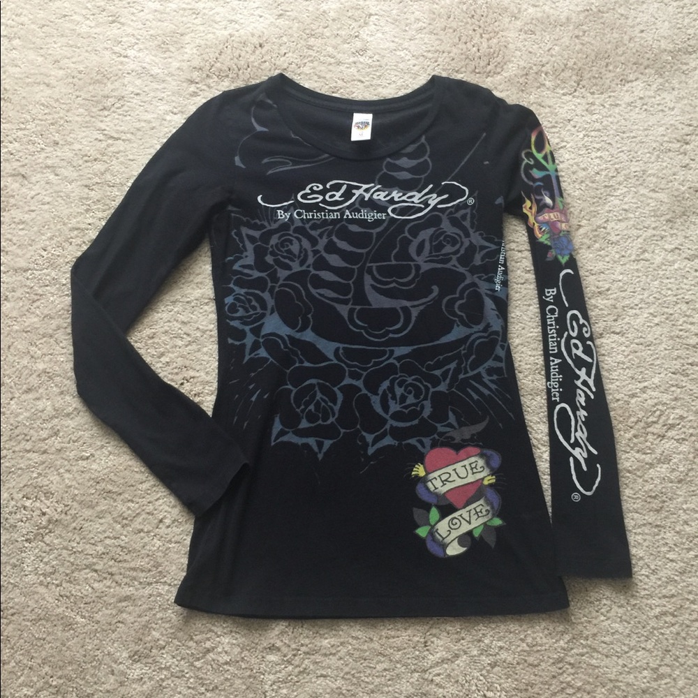 Ed Hardy long sleeve tee size medium