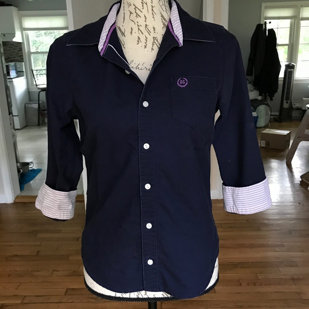 Pink button up shirt
