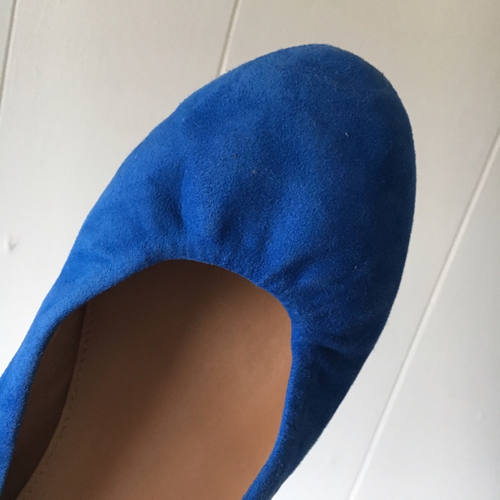 J. Crew Royal Blue Suede Ballet Flats