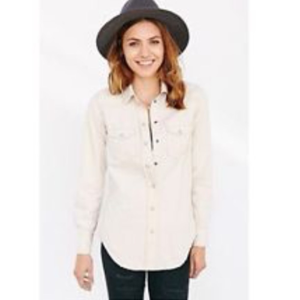 Pins and needles button down white shirt