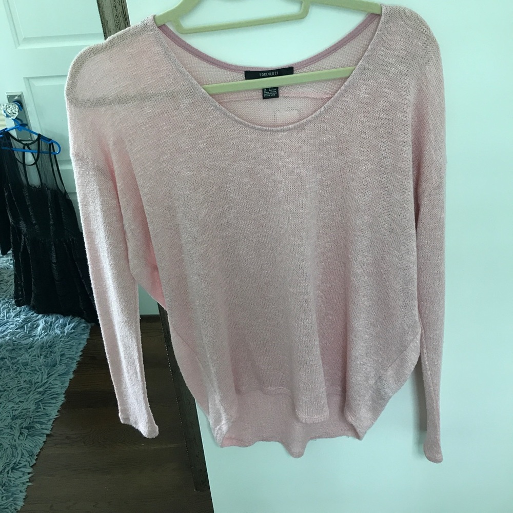 Forever 21 Light Pink High-Low Sweater