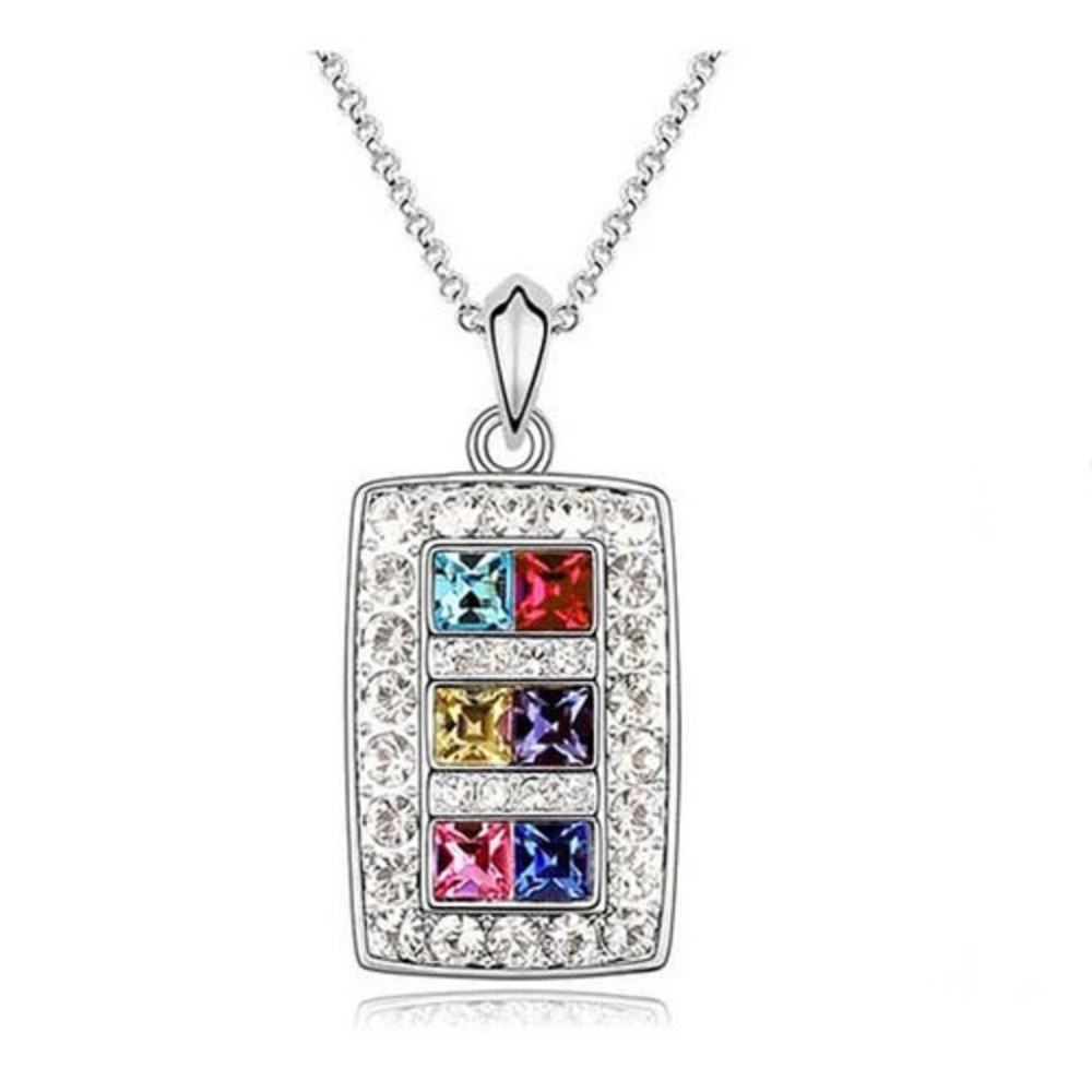18Kwhite gold plated party necklace pendant