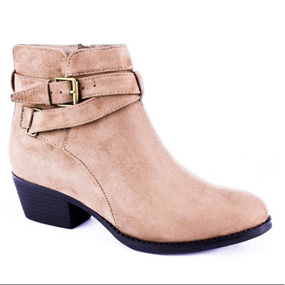 Buckle Taupe Booties - Picture 2 of 2