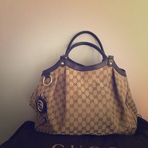 Gucci Sukey Large Original GG Canvas Tote, Cocoa