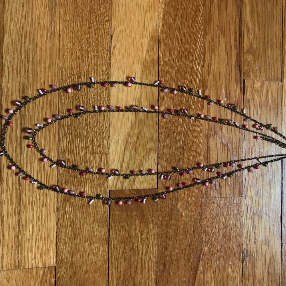 Long dangly double layered necklace