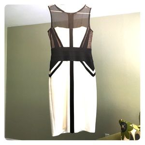 BCBG black and white dress