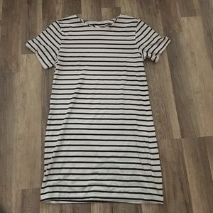 Black and white striped dress