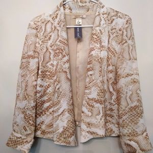 Arden B Flyaway Ivory and Beige Blazer, size Large