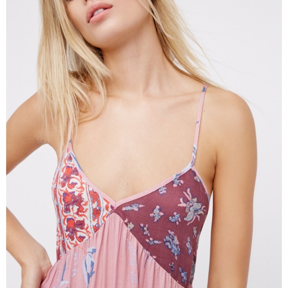 NWT Free People All Mixed Up Slip Dress Pink - Picture 3 of 5